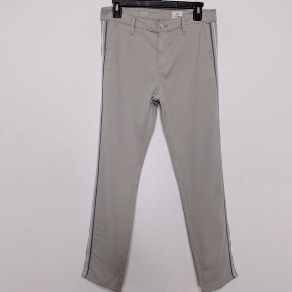 AG Adriano Goldschmied NEW The Caden Tailored Trouser Gray Side Stripe Size 26R